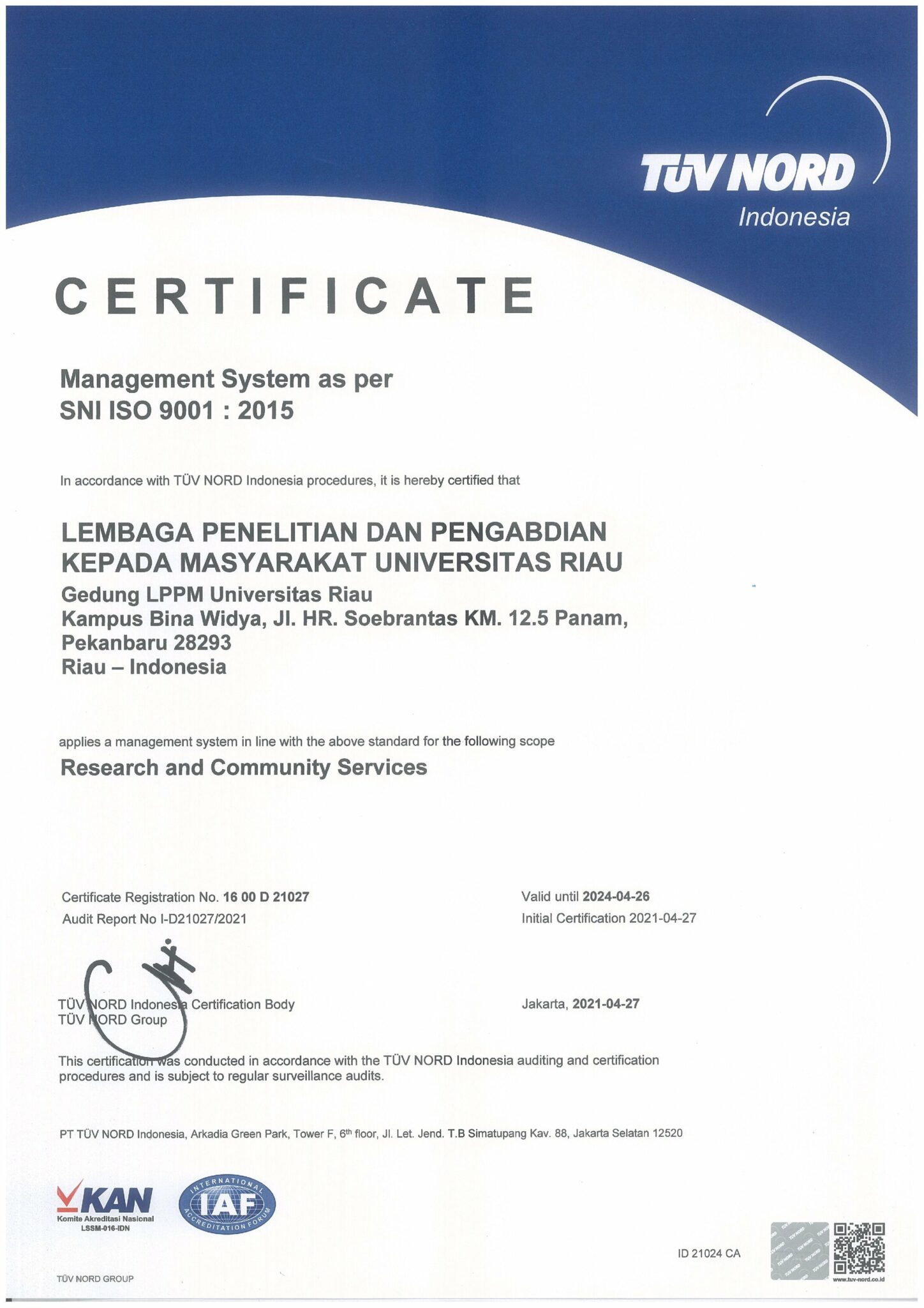 LPPM Raih Sertifikat ISO 9001:2015 Dalam Menerapkan Sistem Manajemen ...