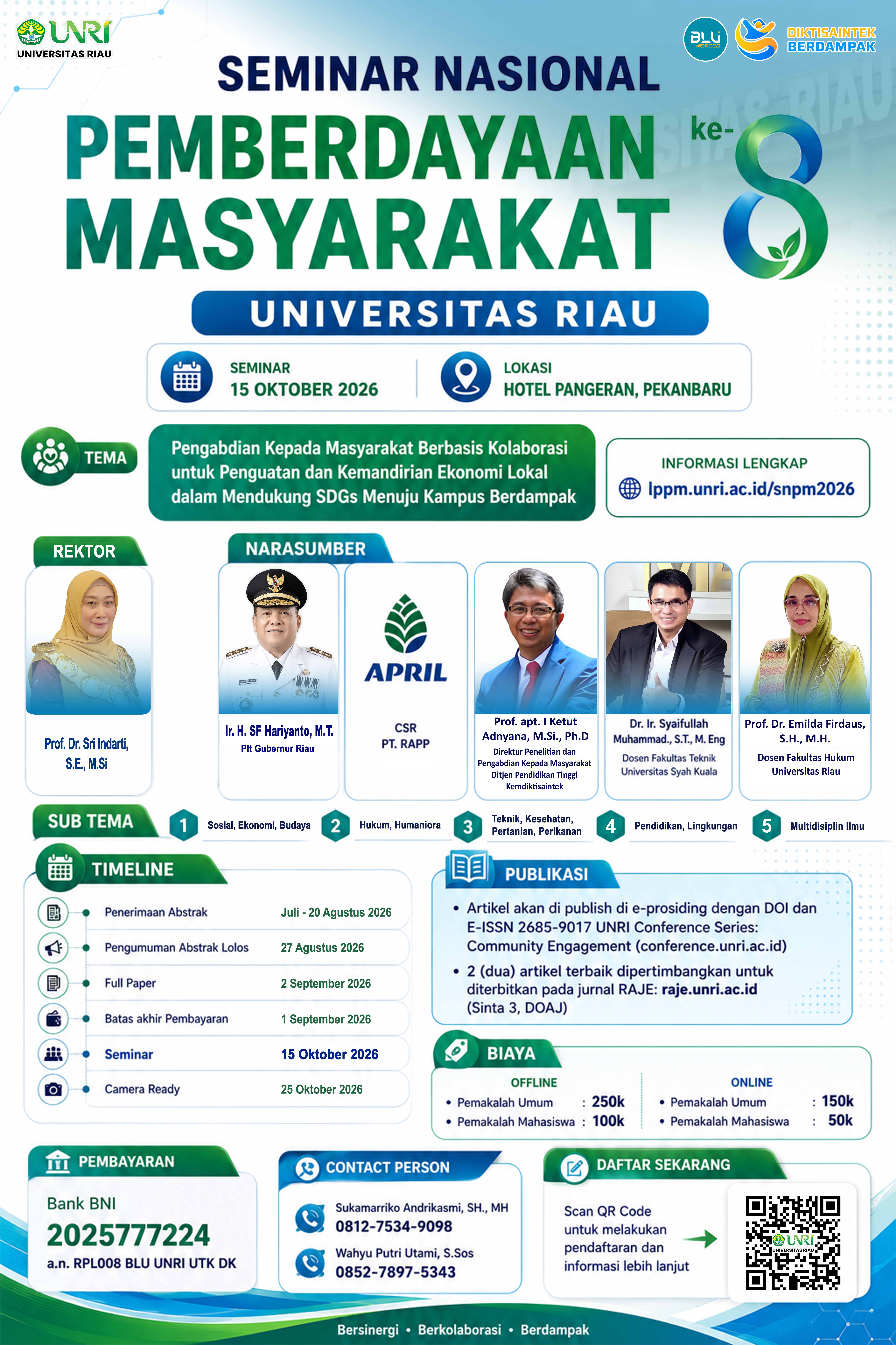 SEMINAR NASIONAL PEMBERDAYAAN MASYARAKAT KE-8 UNIVERSITAS RIAU TAHUN 2026